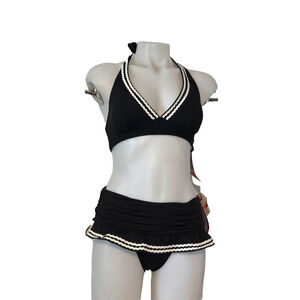 Coco Rave 2 Piece Halter Bikini Swim Set Skirted Bottom - XS